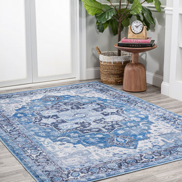 Maris Ornate Medallion Washable Area Rug